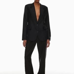 Babaton New Agency Relaxed Linen Black Blazer Size Medium